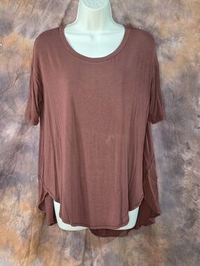 American Eagle Tshirt Soft & Sexy Mixed Fabric Mocha Brown Rust M